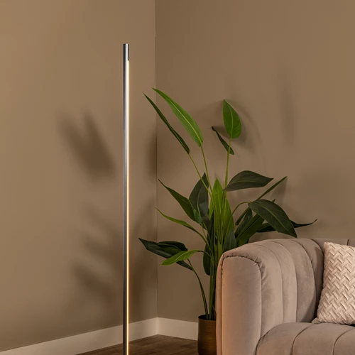 Lucide EQUINOX - Floor lamp - LED Dim. - CCT - 1x26W 2700K/4000K - Hand Wave Sensor - Grey iron | Vibes - atmosphere 1